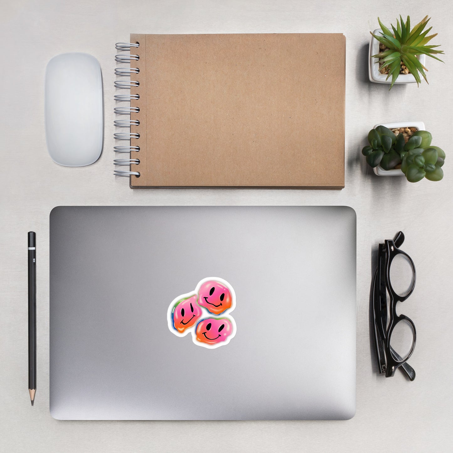 Rainbow Smiley Emojis Bubble-free stickers