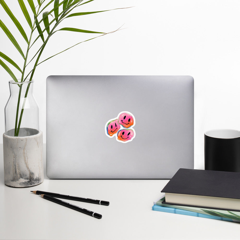 Rainbow Smiley Emojis Bubble-free stickers