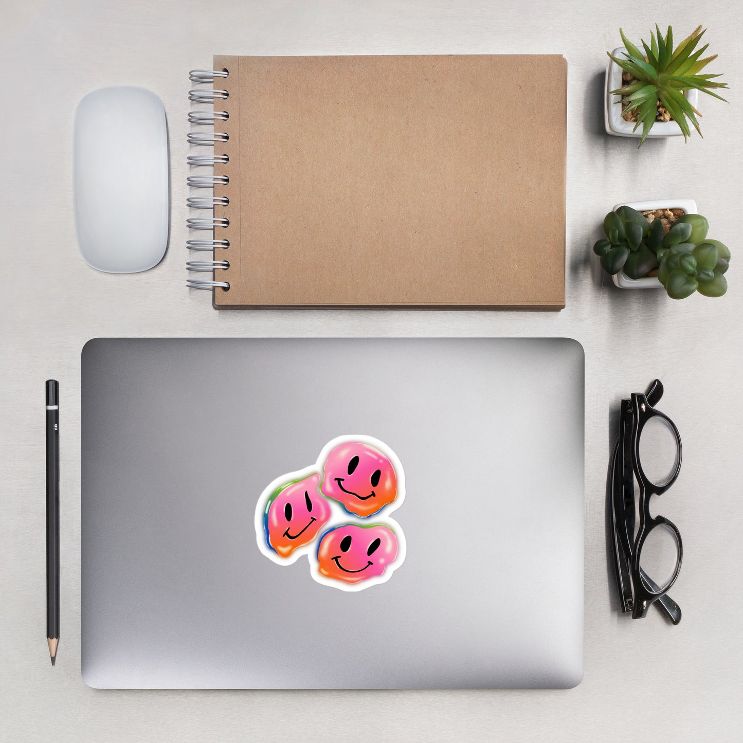 Rainbow Smiley Emojis Bubble-free stickers
