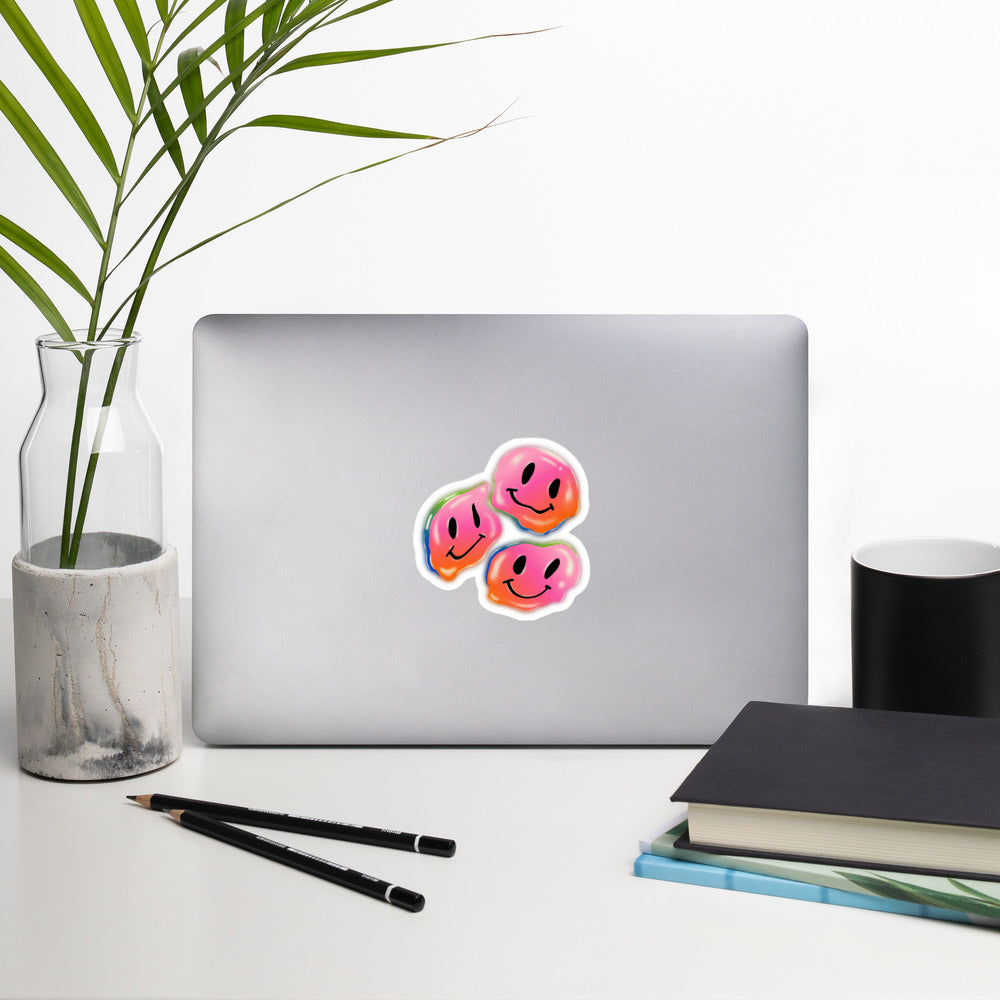 Rainbow Smiley Emojis Bubble-free stickers