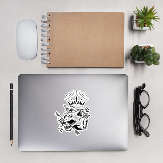 Wolf King illustration - Bubble-free stickers