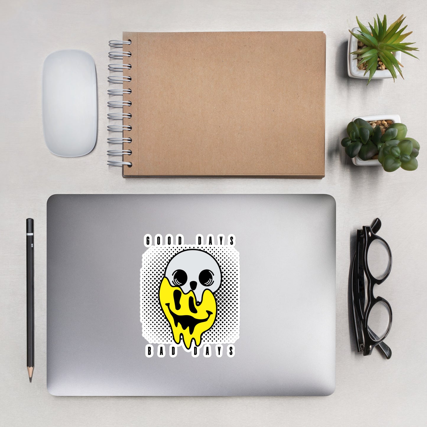 Good days Bad days drip emoji Bubble-free stickers