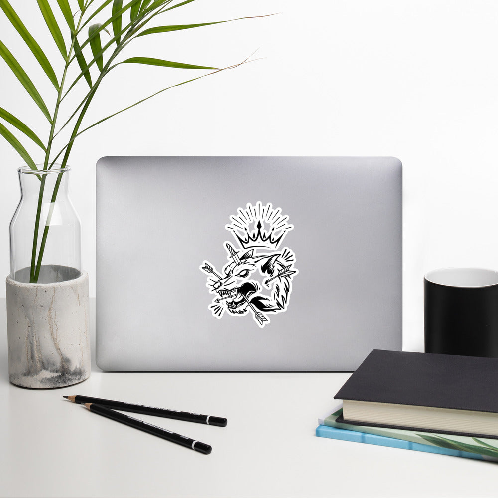 Wolf King illustration - Bubble-free stickers
