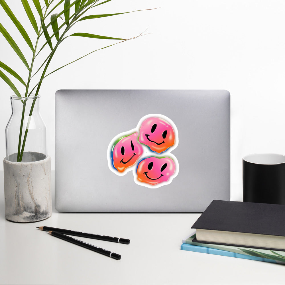 Rainbow Smiley Emojis Bubble-free stickers