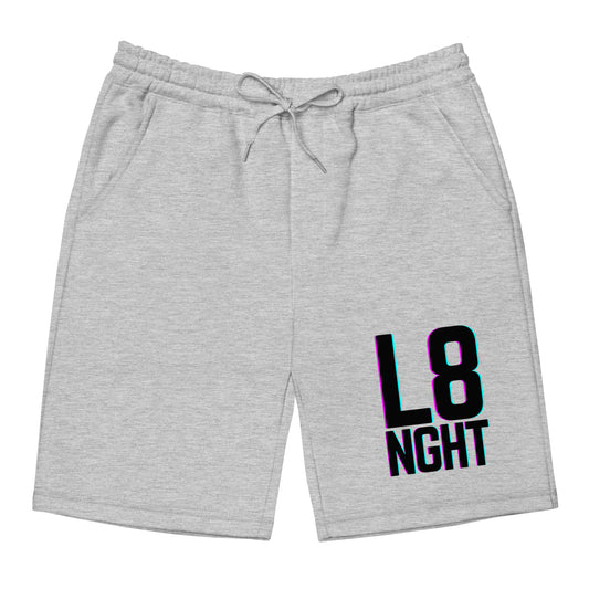 L8NGHT large glitch logo Men's fleece shorts