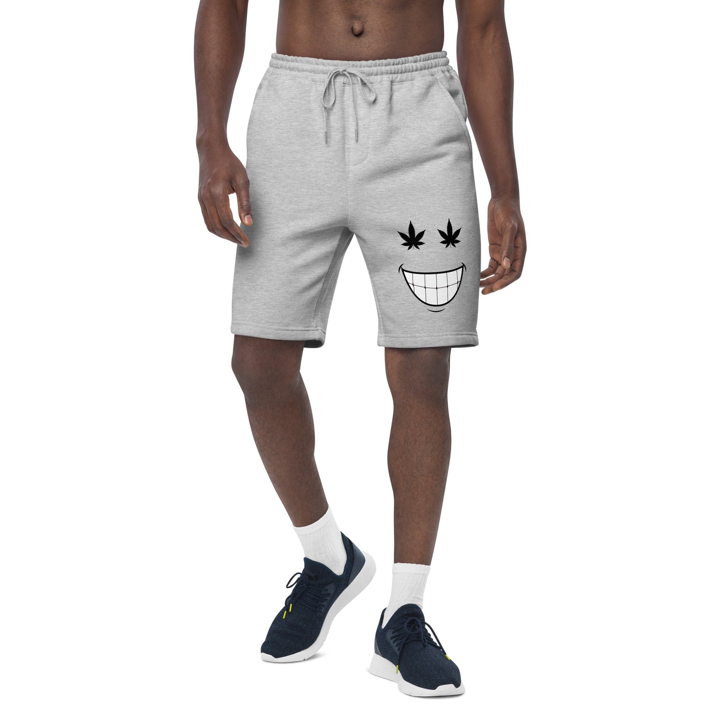 Cannabis Weed 420 Smiley Men's fleece shorts
