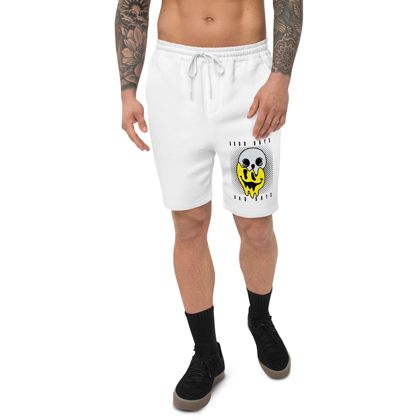 Good days Bad days drip emoji Men's fleece shorts