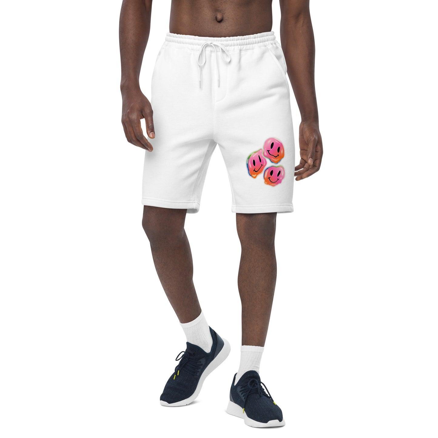 Rainbow Smiley Emojis Men's fleece shorts