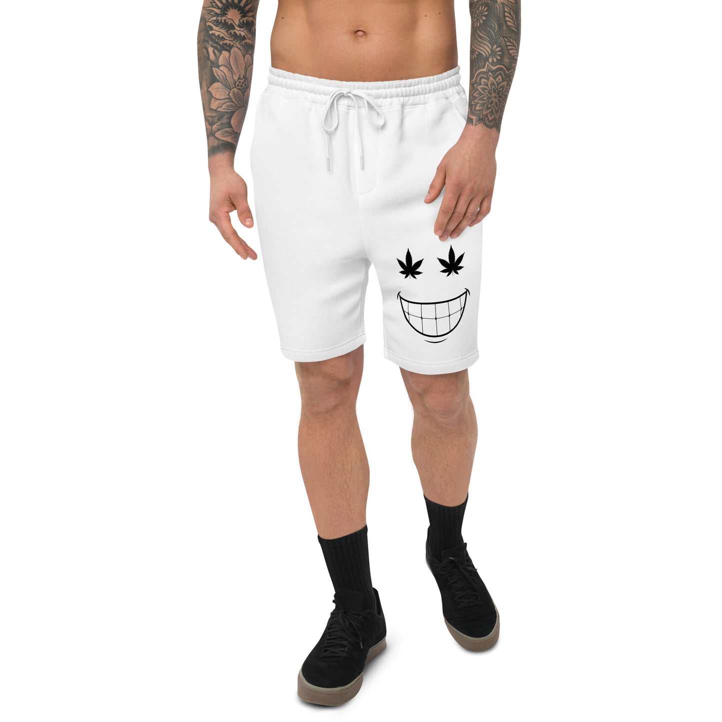 Cannabis Weed 420 Smiley Men's fleece shorts