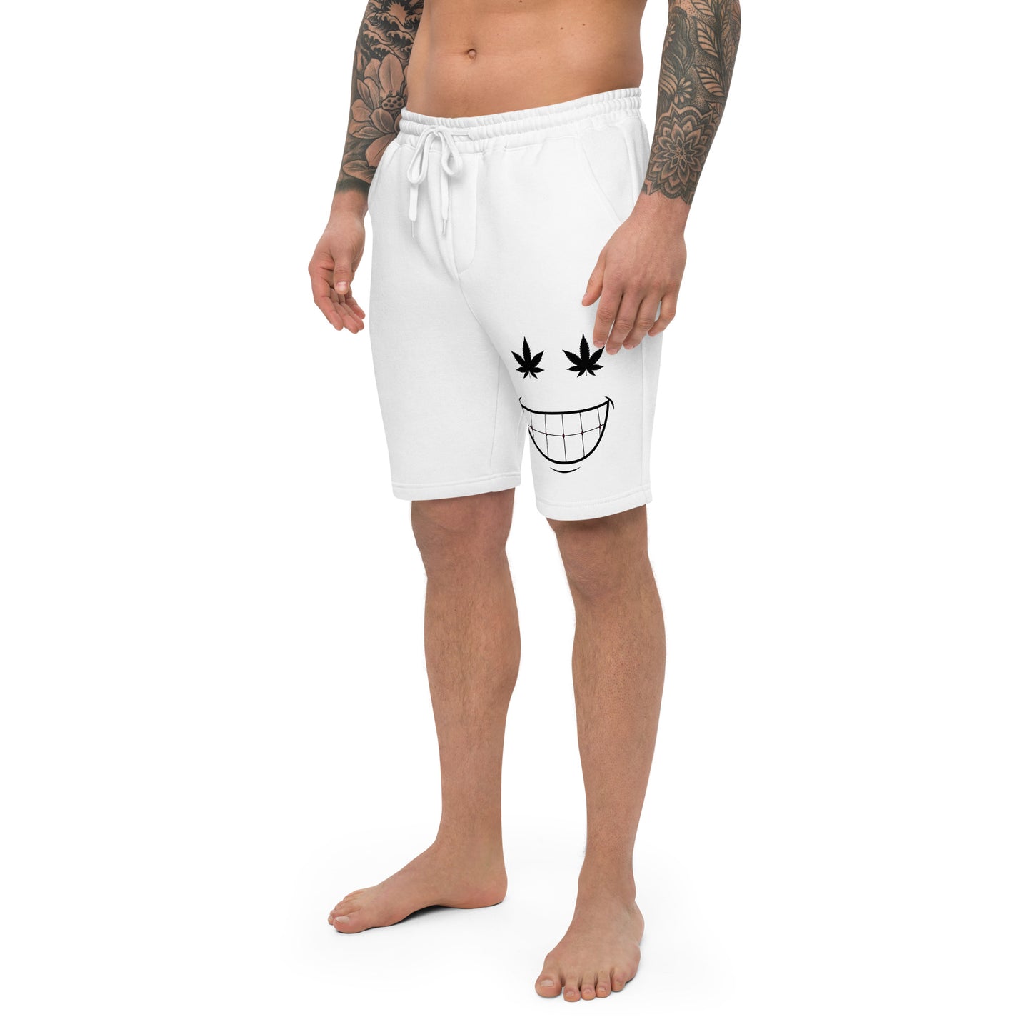 Cannabis Weed 420 Smiley Men's fleece shorts