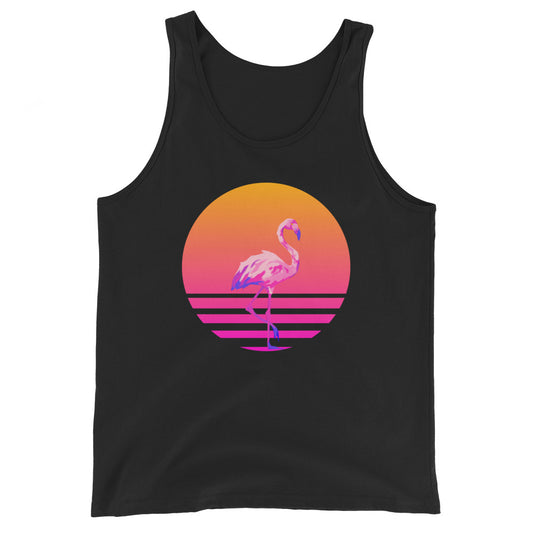 Retro Sunset Flamingo Unisex Tank Top