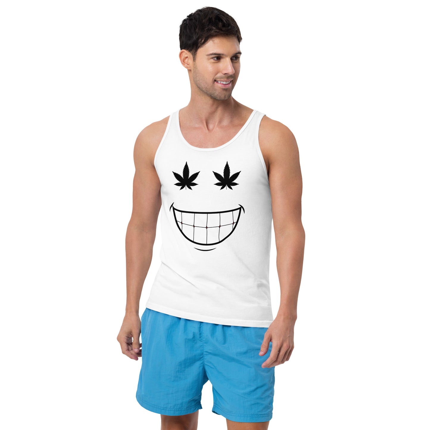 Cannabis Weed Smiley Unisex Tank Top