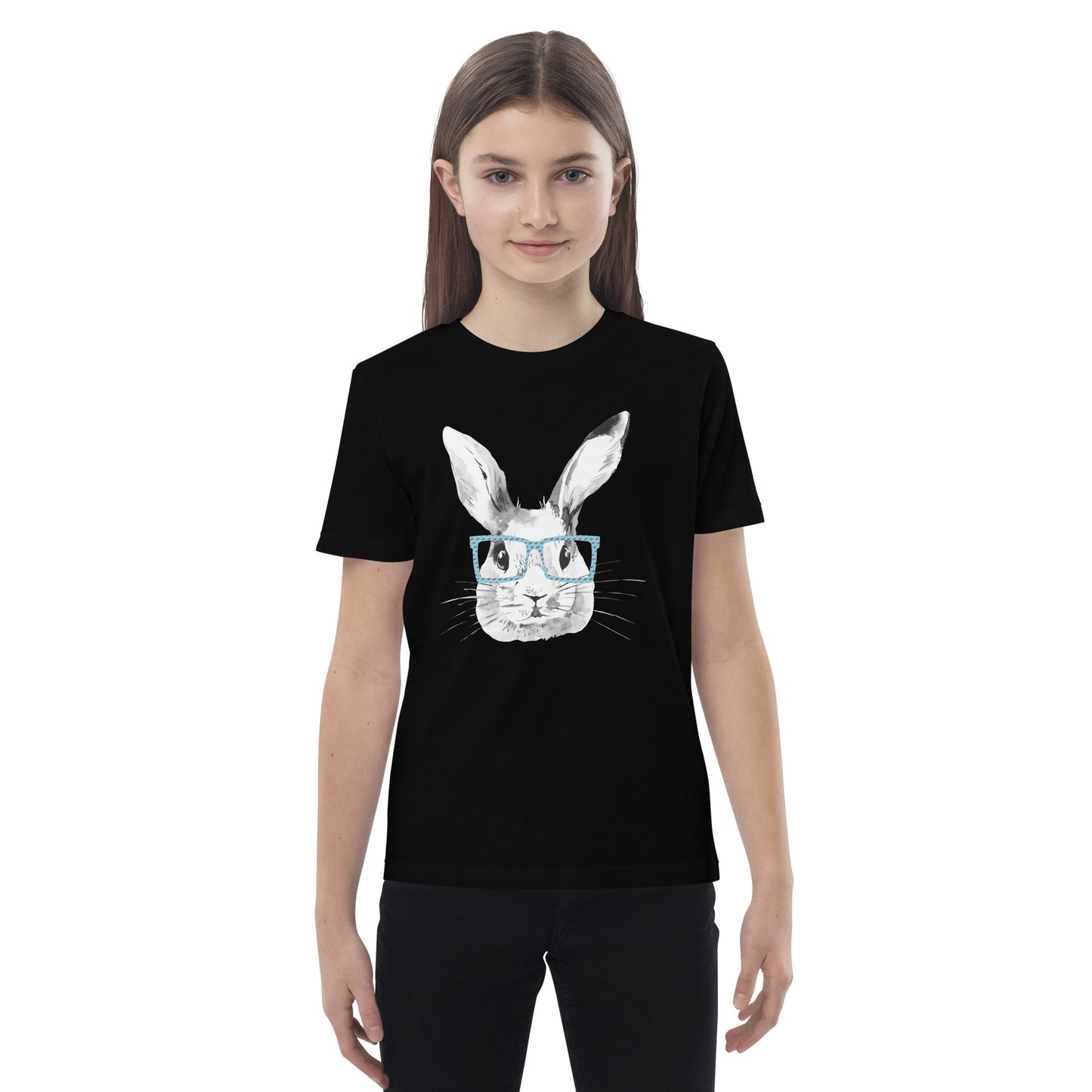 Easter Bunny in glasses Organic cotton kids t-shirt