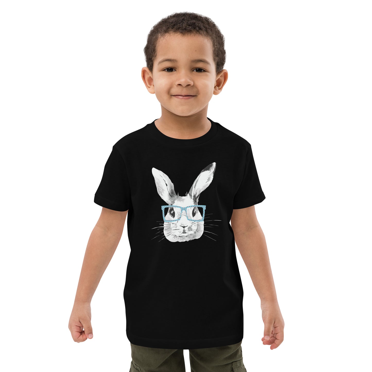 Easter Bunny in glasses Organic cotton kids t-shirt