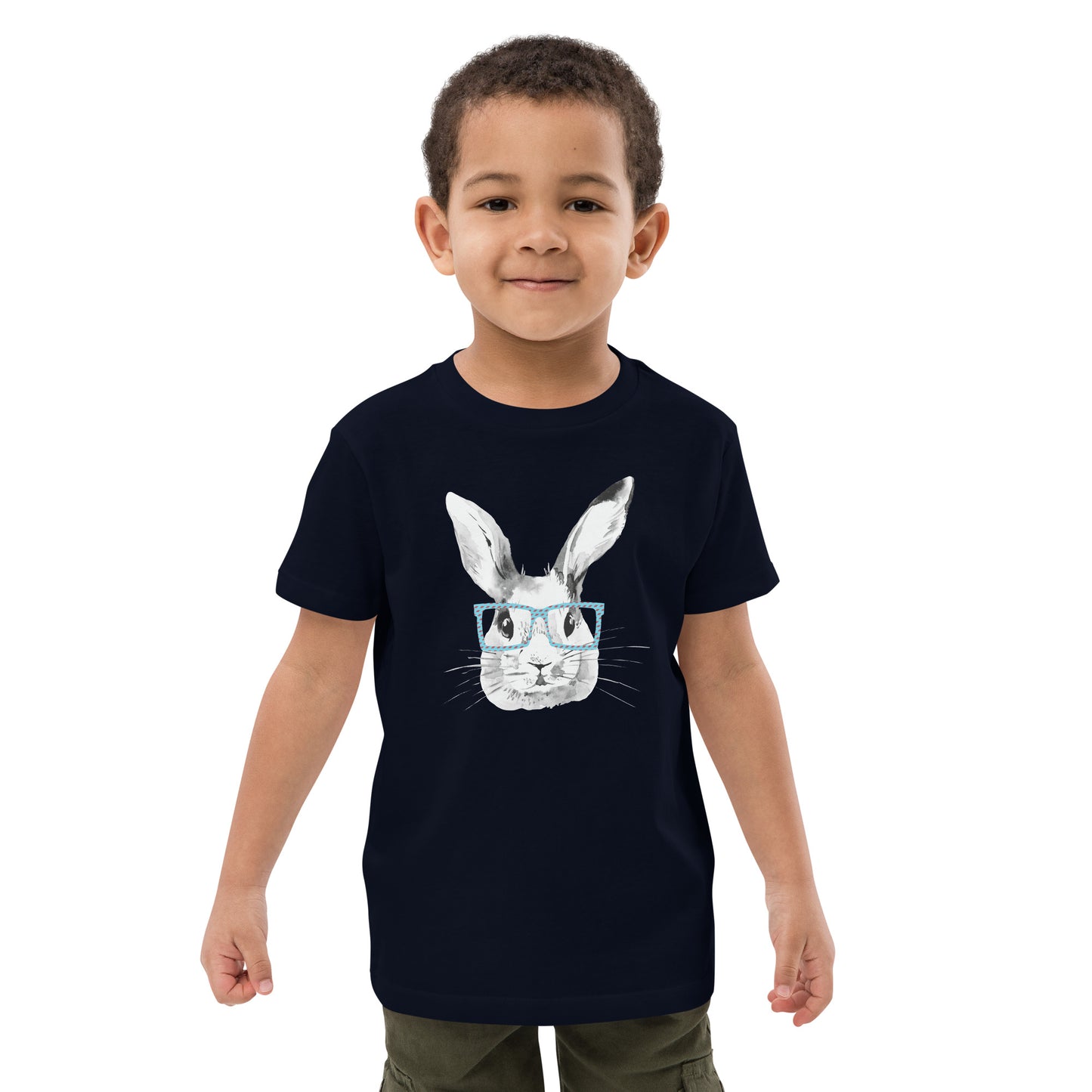 Easter Bunny in glasses Organic cotton kids t-shirt