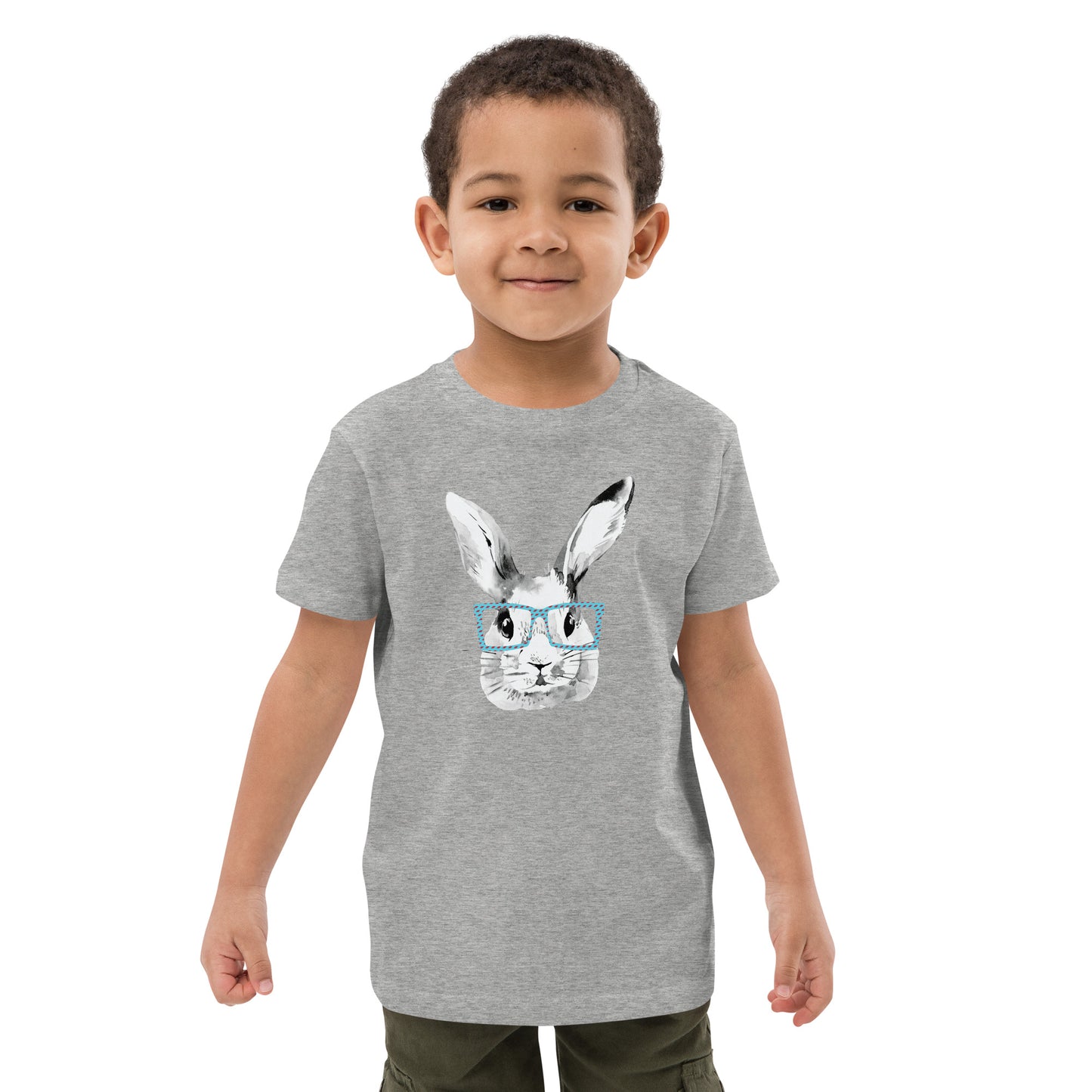 Easter Bunny in glasses Organic cotton kids t-shirt