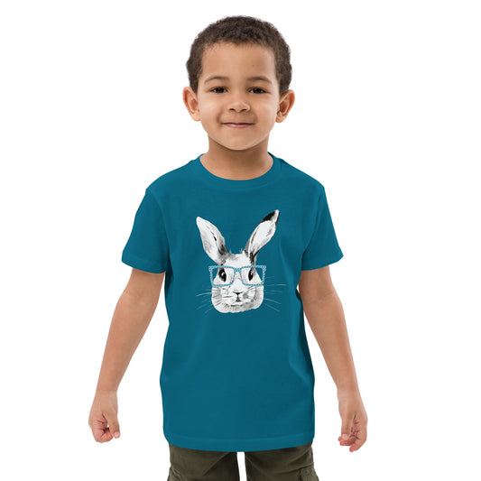 Easter Bunny in glasses Organic cotton kids t-shirt