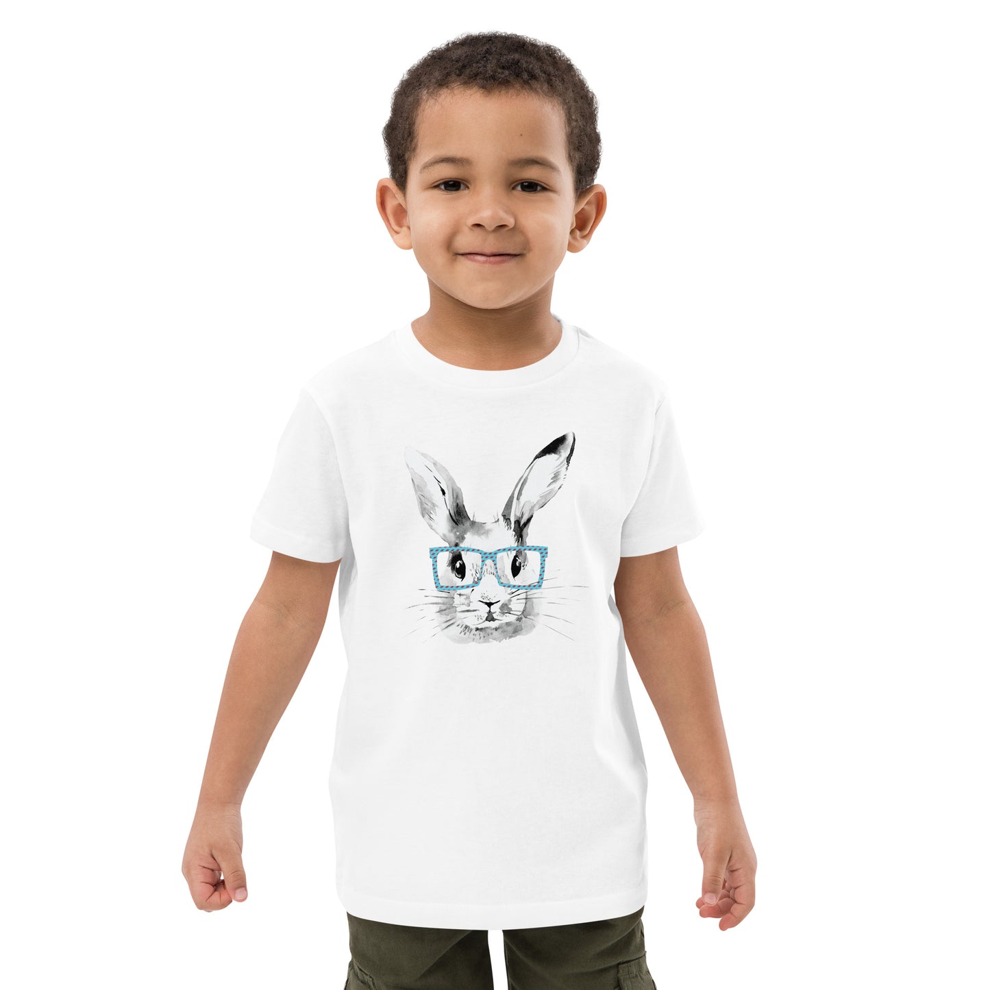 Easter Bunny in glasses Organic cotton kids t-shirt