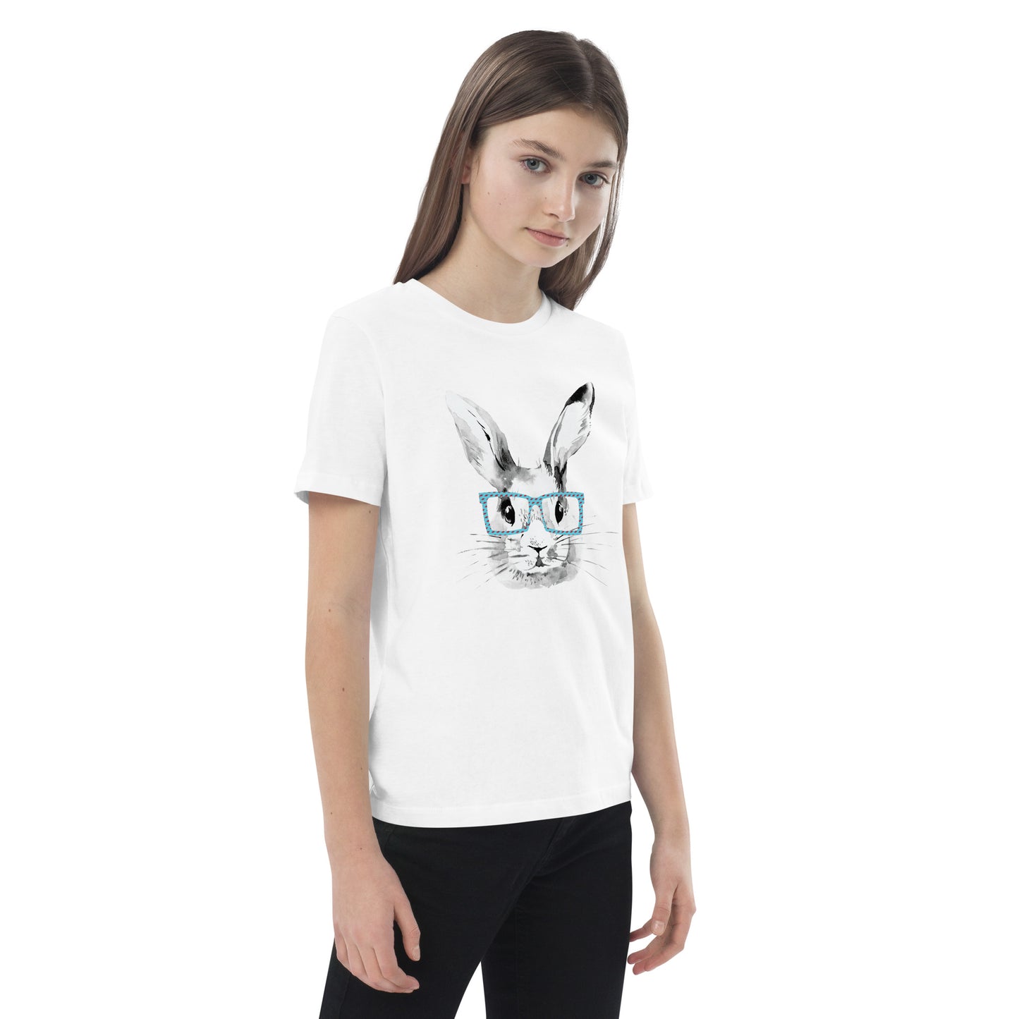 Easter Bunny in glasses Organic cotton kids t-shirt