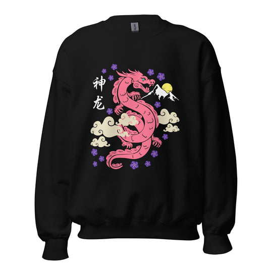 Traditional Dragon Cherry Blossoms Unisex Sweatshirt