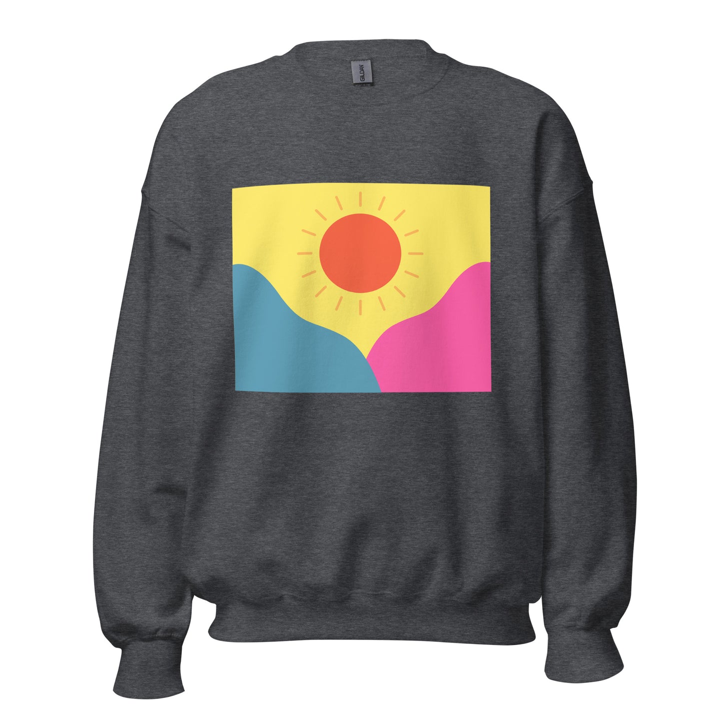 Abstract sun above mountains Unisex Sweatshirt