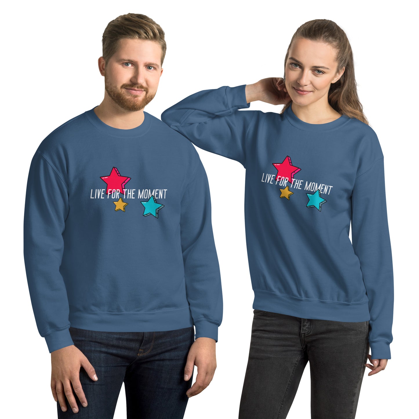 LIVE FOR THE MOMENT pop art stars Unisex Sweatshirt