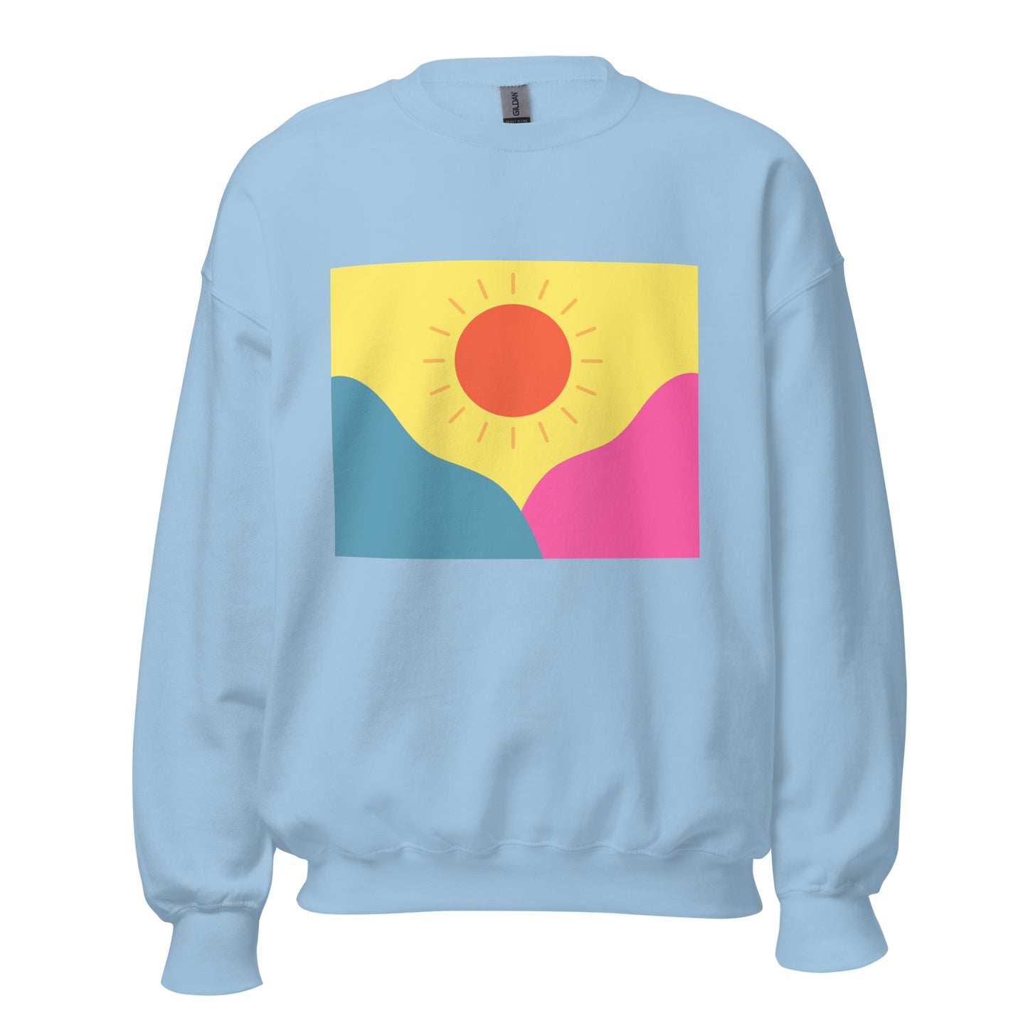 Abstract sun above mountains Unisex Sweatshirt