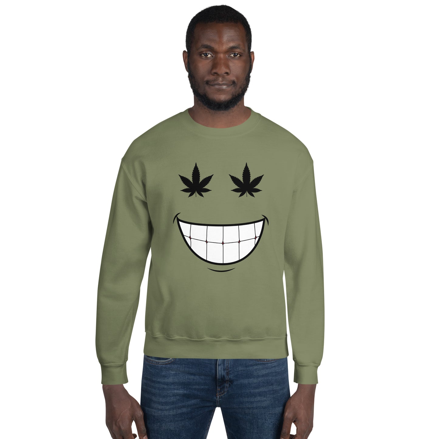 Cannabis Weed Smiley Face Unisex Sweatshirt