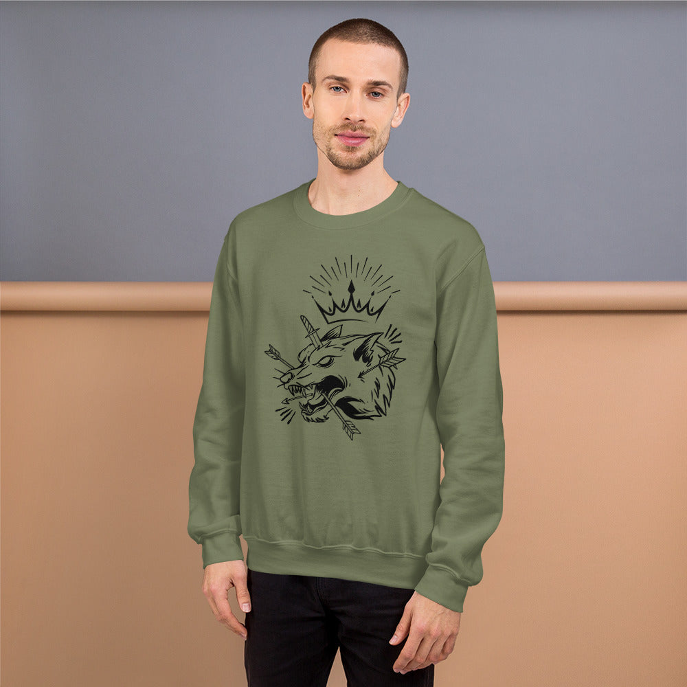 Wolf King illustration Unisex Sweatshirt