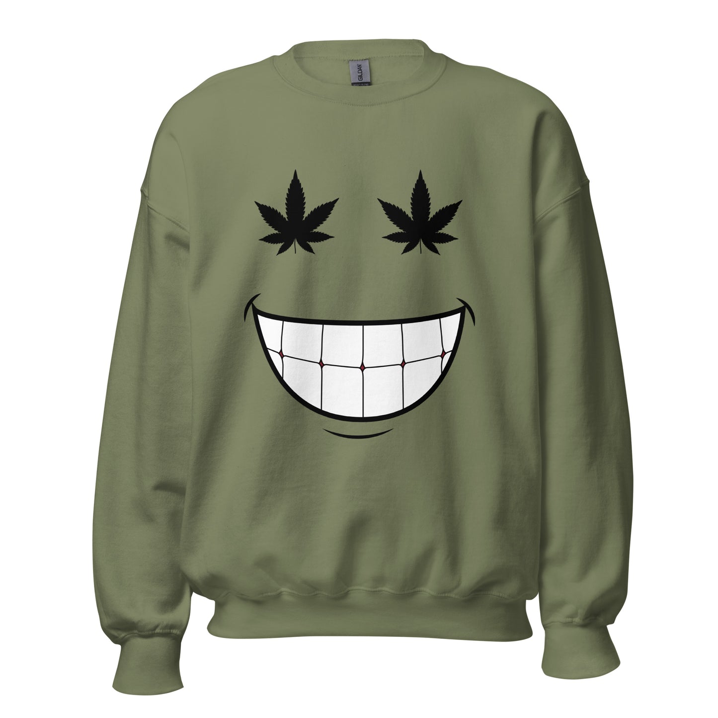 Cannabis Weed Smiley Face Unisex Sweatshirt