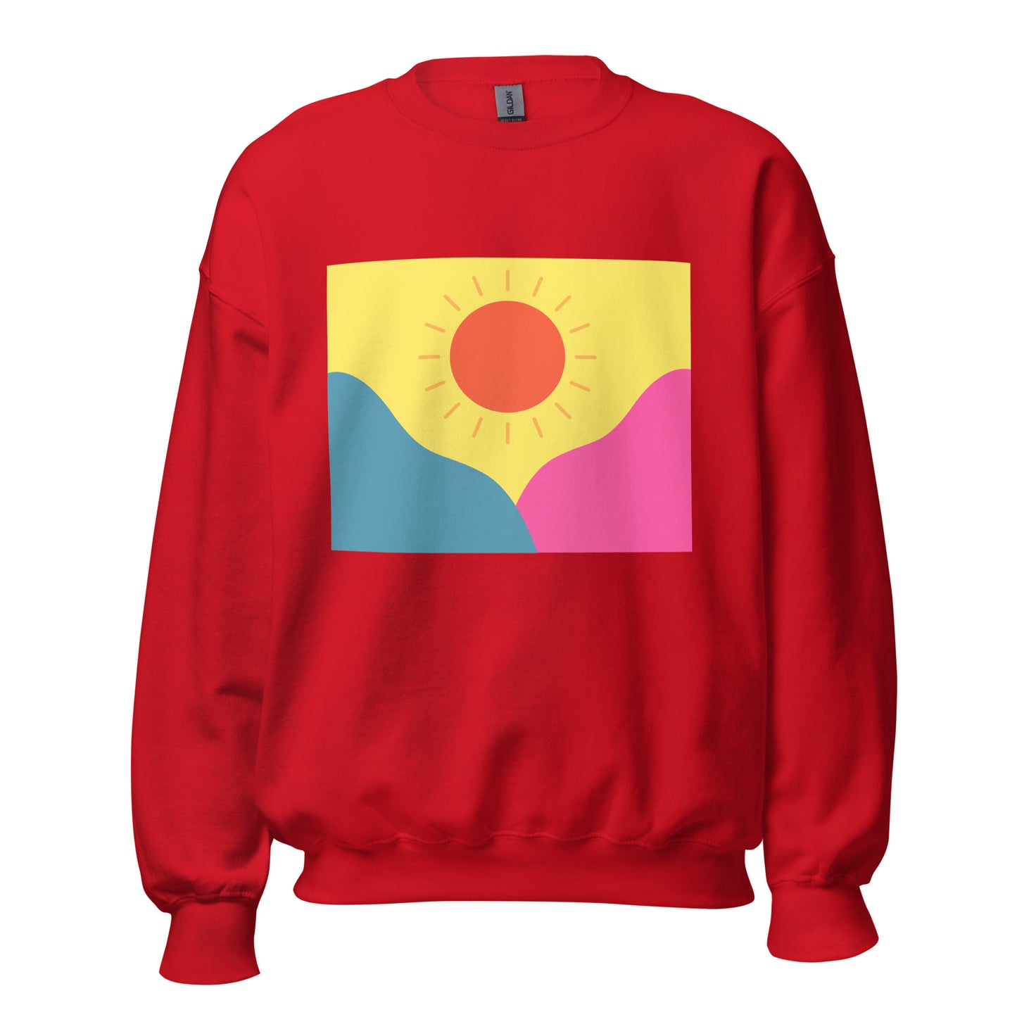 Abstract sun above mountains Unisex Sweatshirt