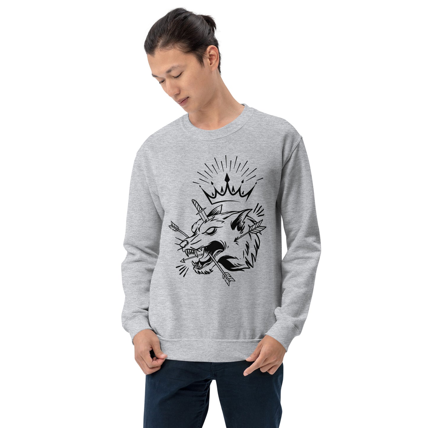 Wolf King illustration Unisex Sweatshirt