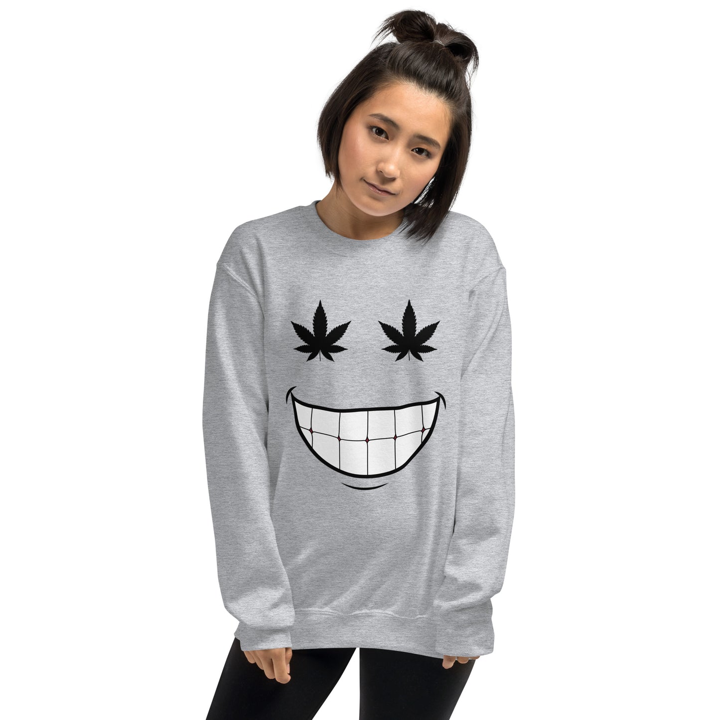 Cannabis Weed Smiley Face Unisex Sweatshirt