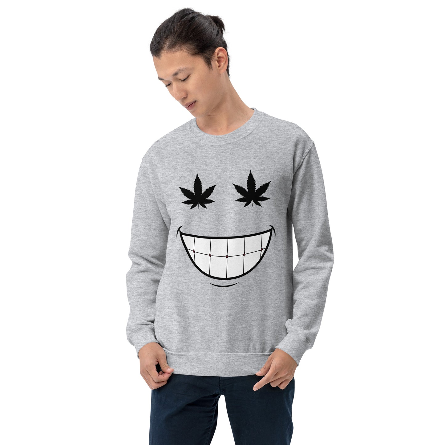 Cannabis Weed Smiley Face Unisex Sweatshirt