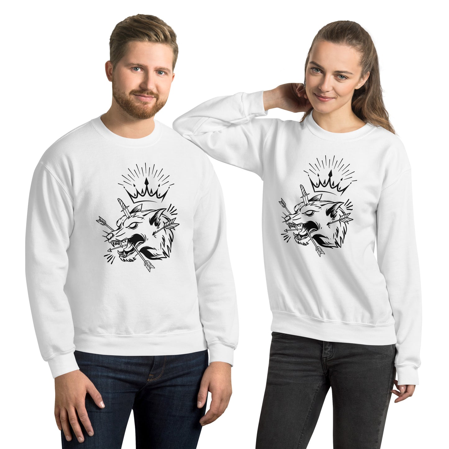 Wolf King illustration Unisex Sweatshirt