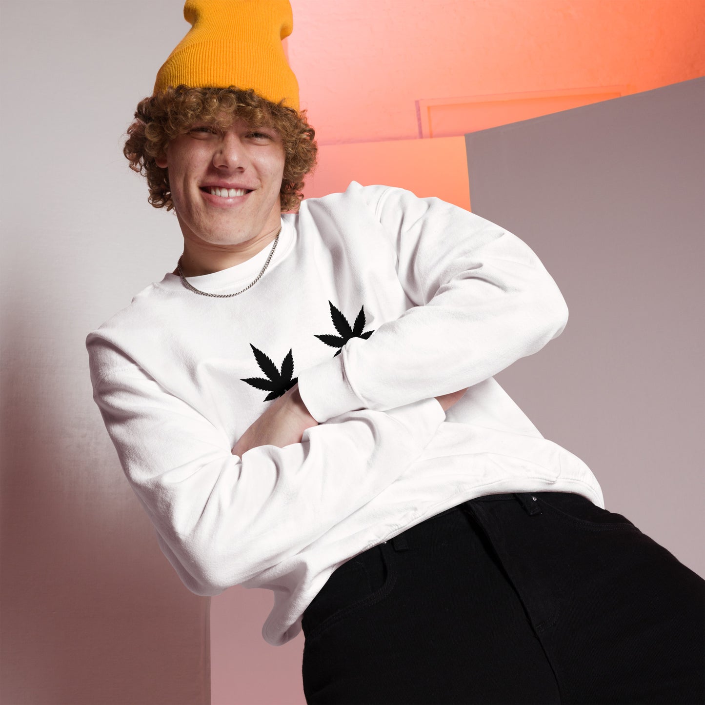 Cannabis Weed Smiley Face Unisex Sweatshirt