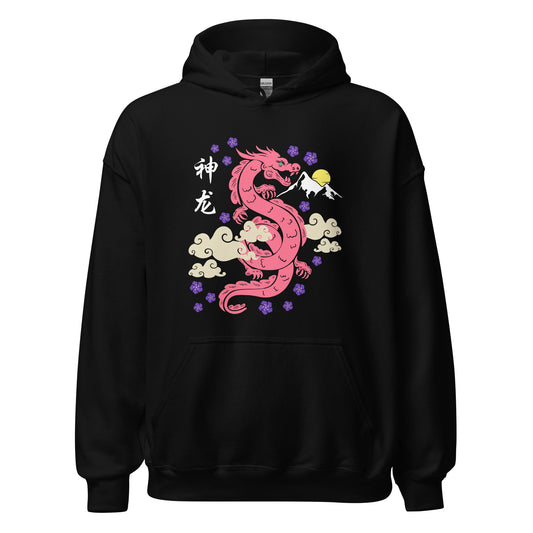 Traditional Dragon Cherry Blossoms Unisex Hoodie