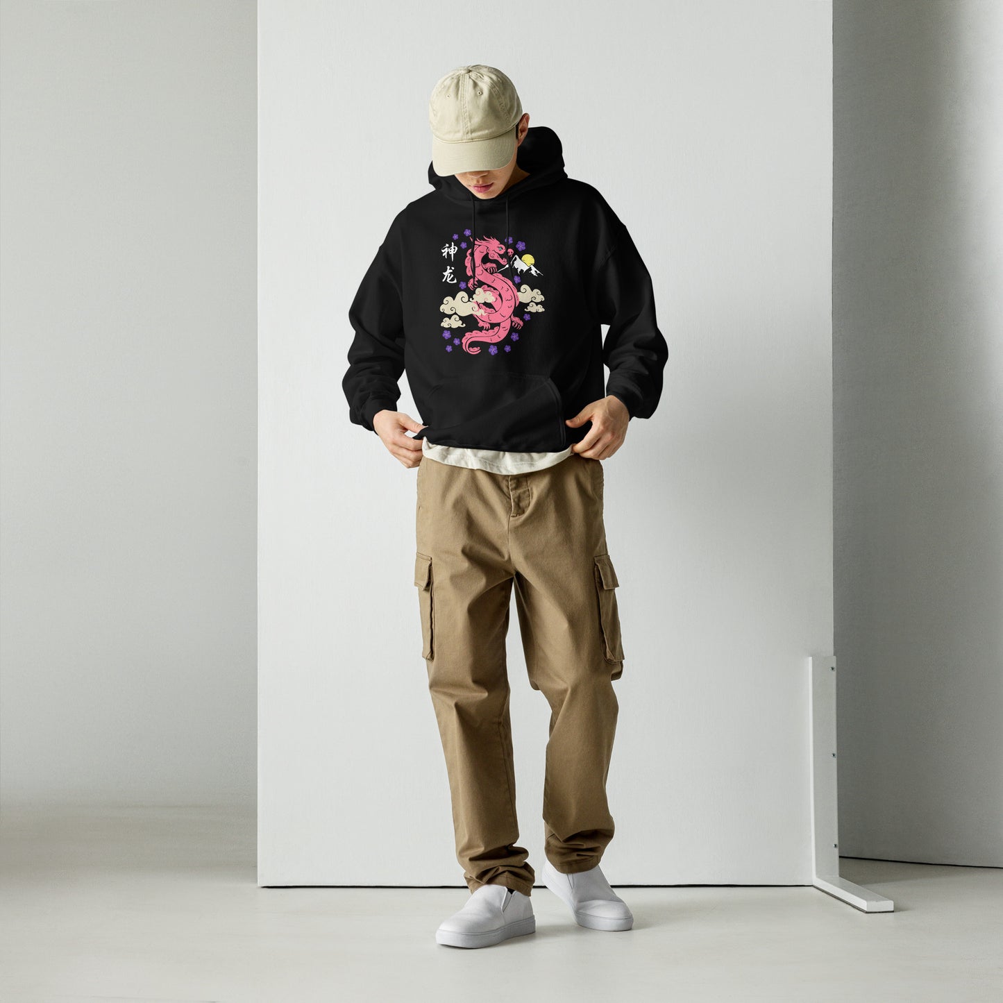 Traditional Dragon Cherry Blossoms Unisex Hoodie