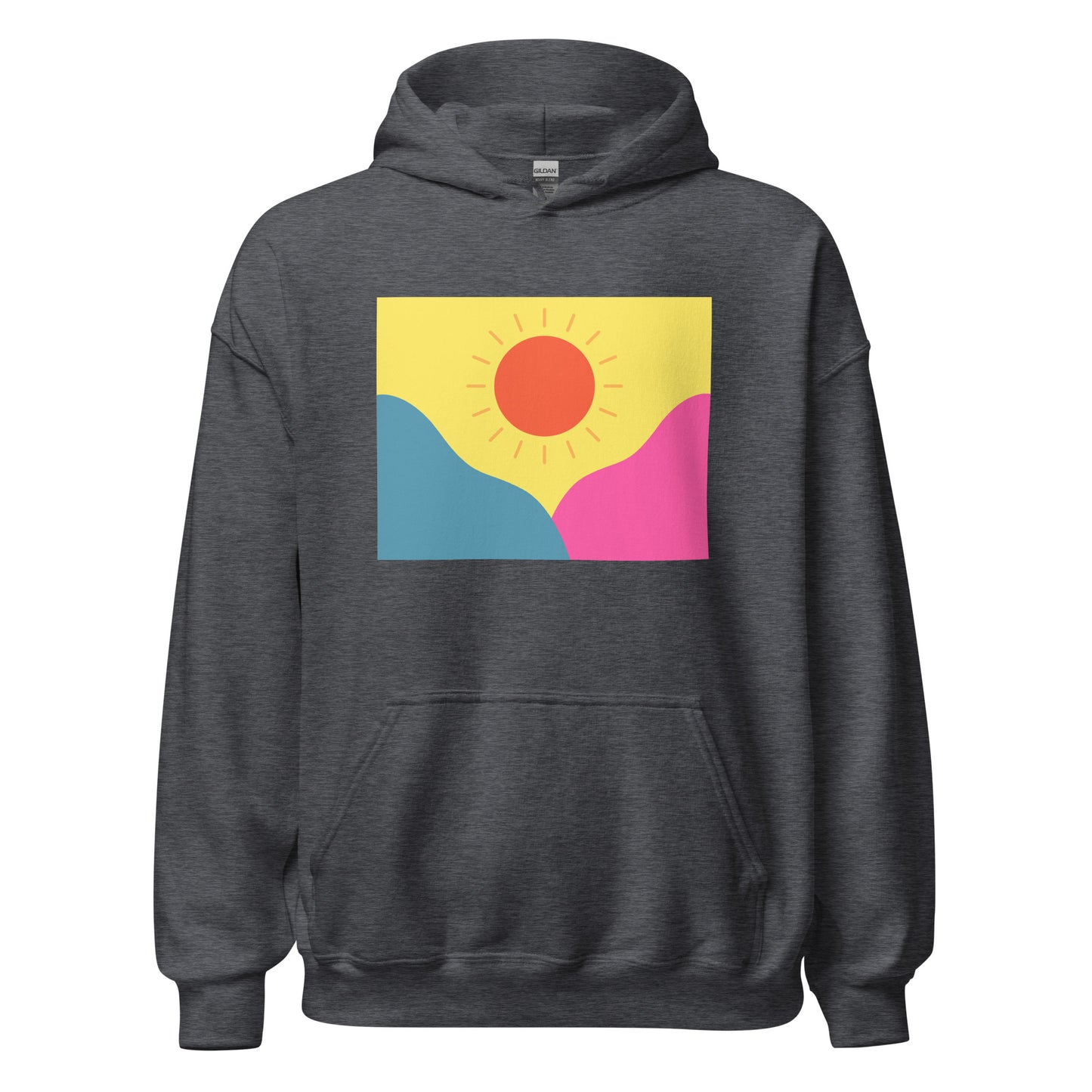 Abstract sun above mountains Unisex Hoodie