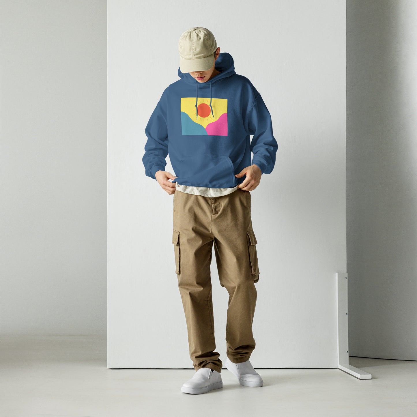 Abstract sun above mountains Unisex Hoodie