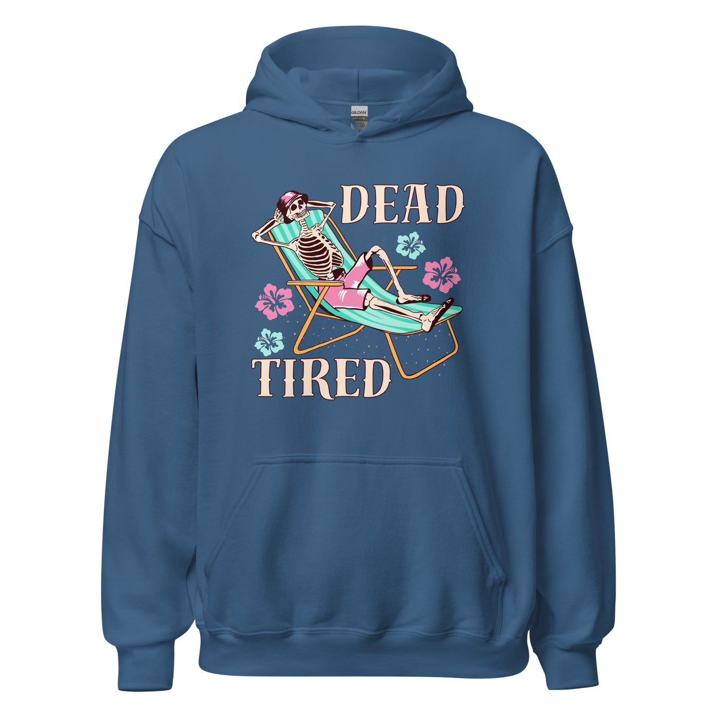 Dead Tired skeleton lounging Unisex Hoodie
