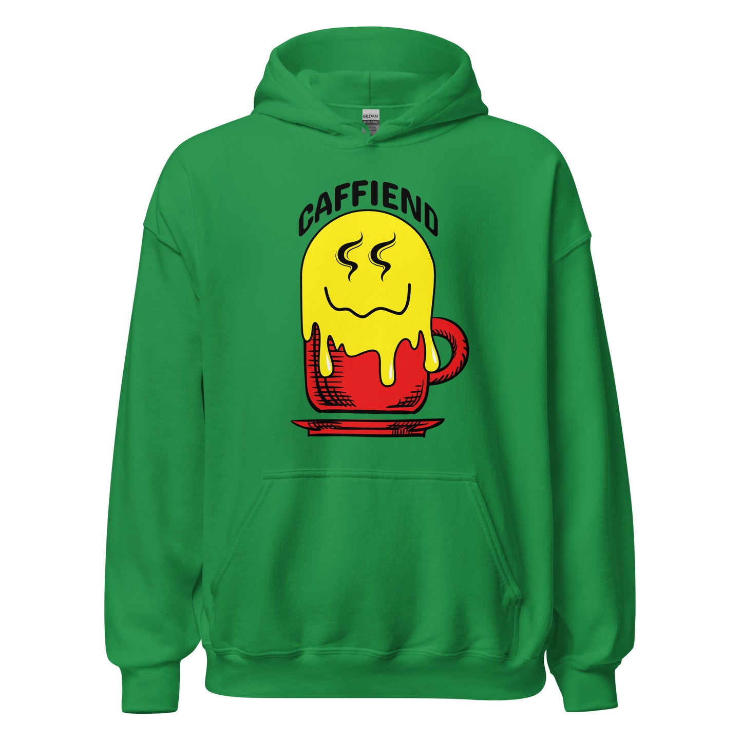 Melting Smiley Emoji Caffiend Unisex Hoodie