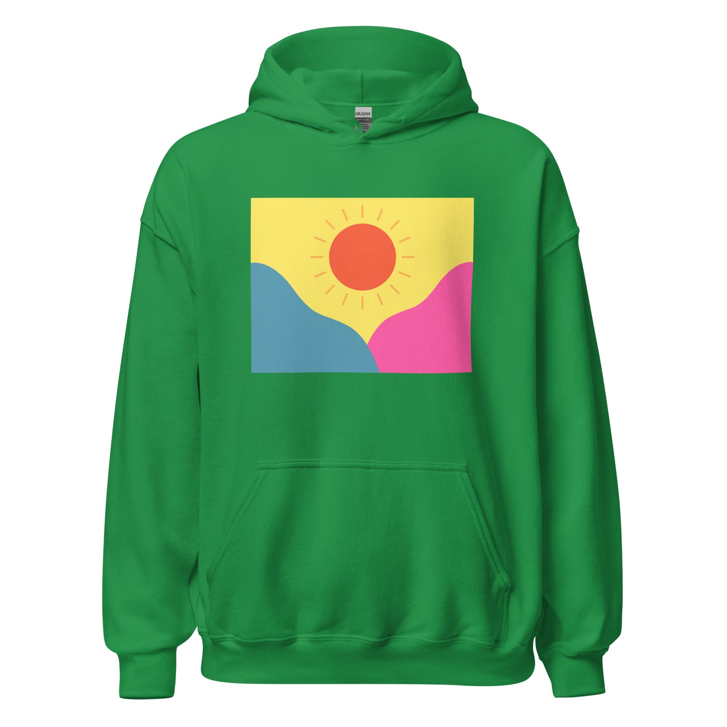 Abstract sun above mountains Unisex Hoodie