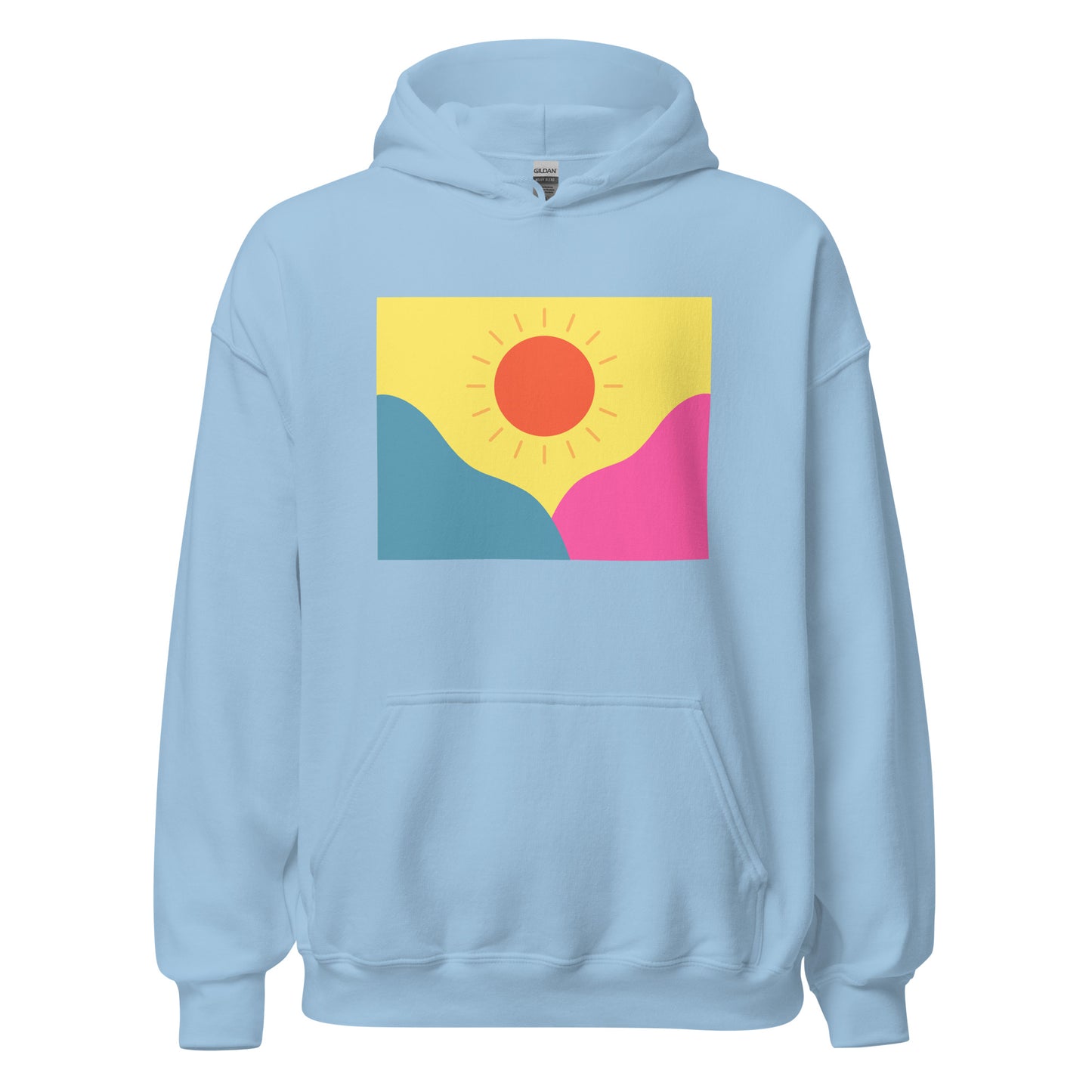 Abstract sun above mountains Unisex Hoodie