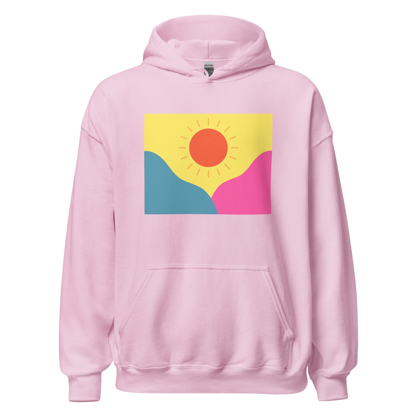 Abstract sun above mountains Unisex Hoodie