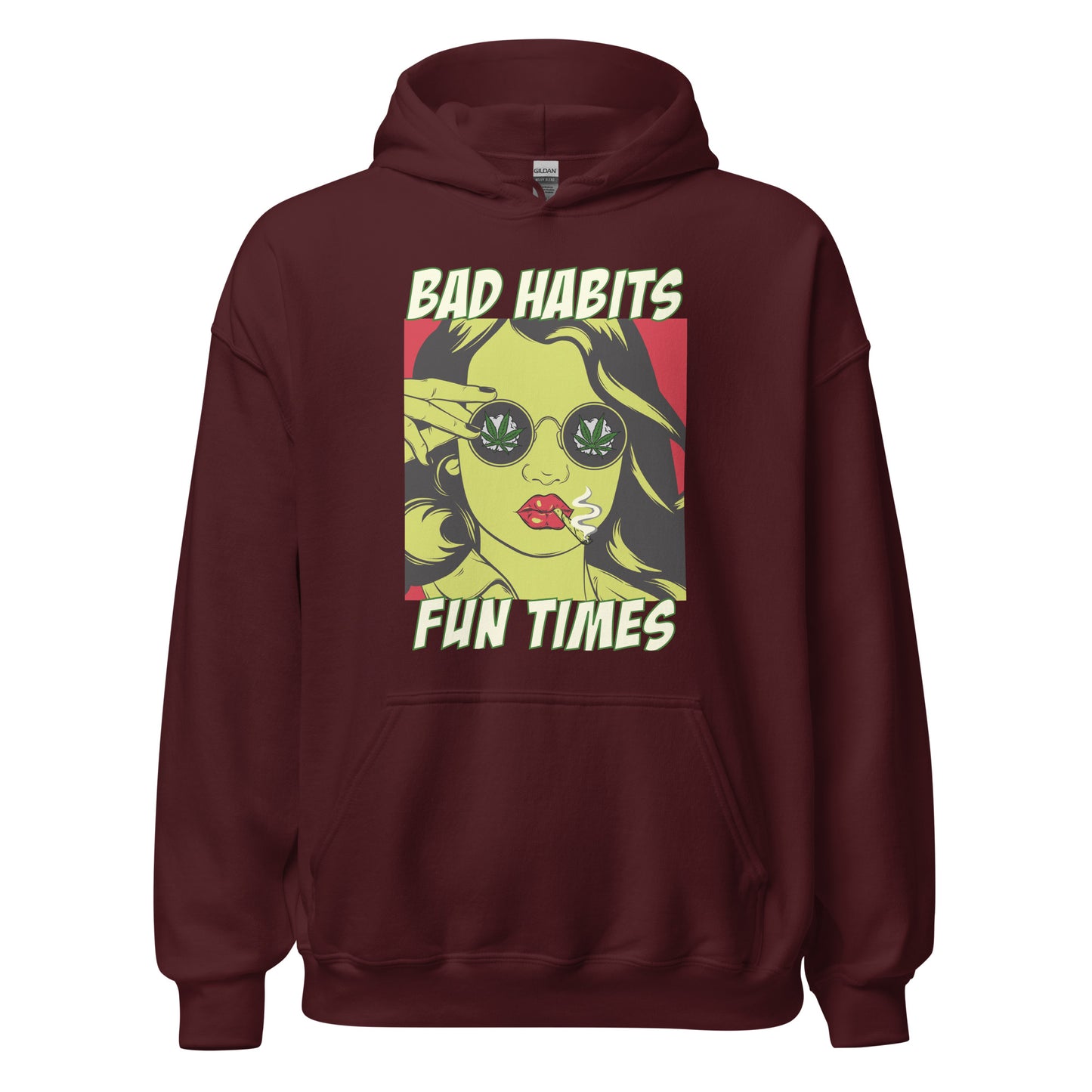 BAD HABITS. FUN TIMES. pop art Unisex Hoodie