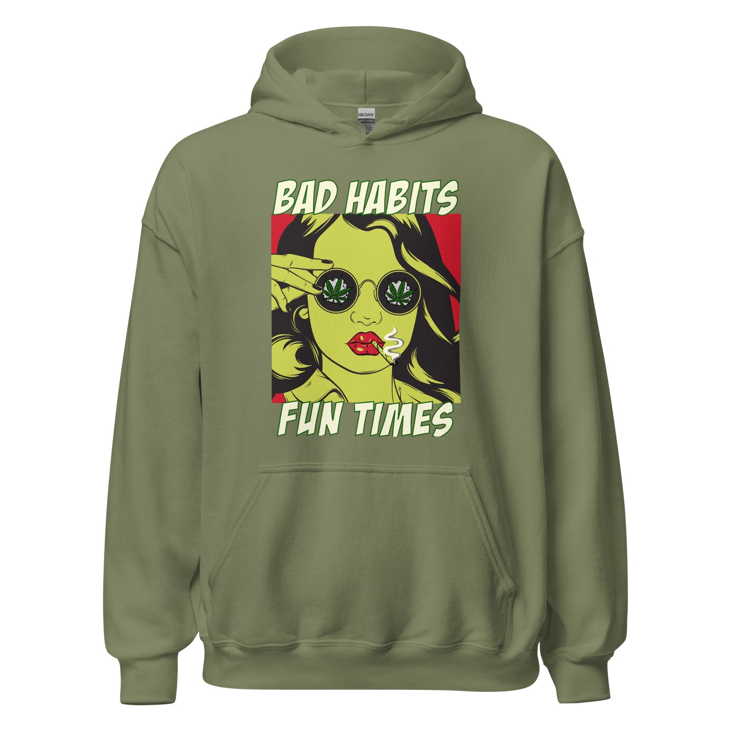 BAD HABITS. FUN TIMES. pop art Unisex Hoodie