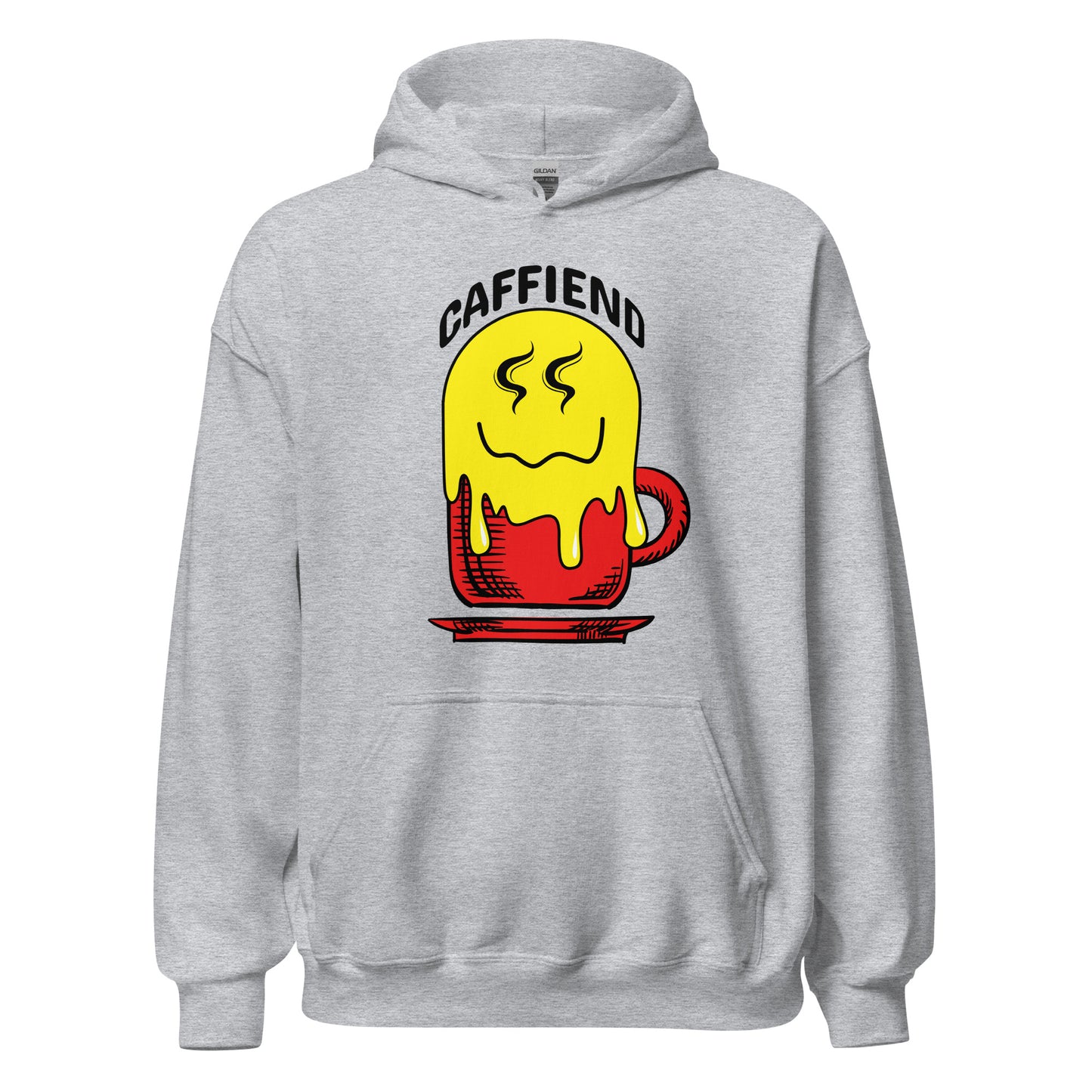 Melting Smiley Emoji Caffiend Unisex Hoodie