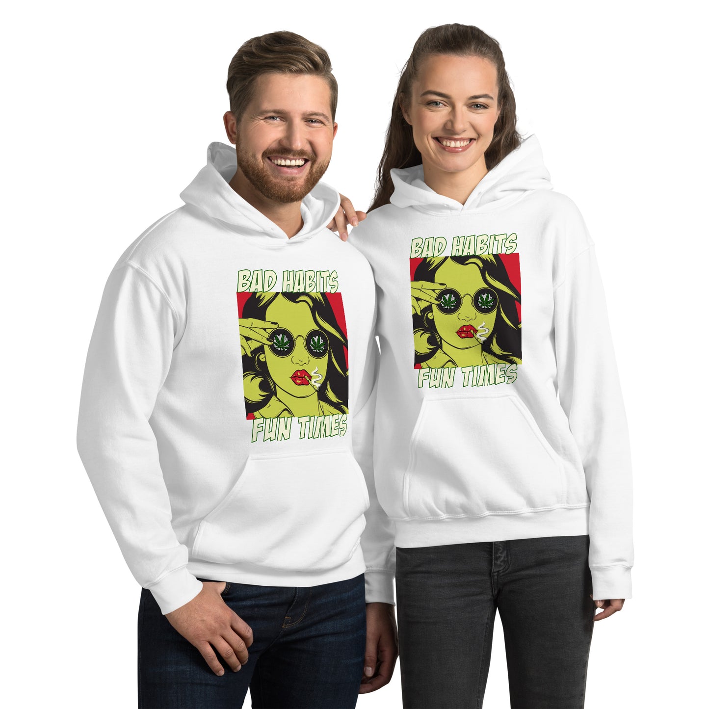 BAD HABITS. FUN TIMES. pop art Unisex Hoodie