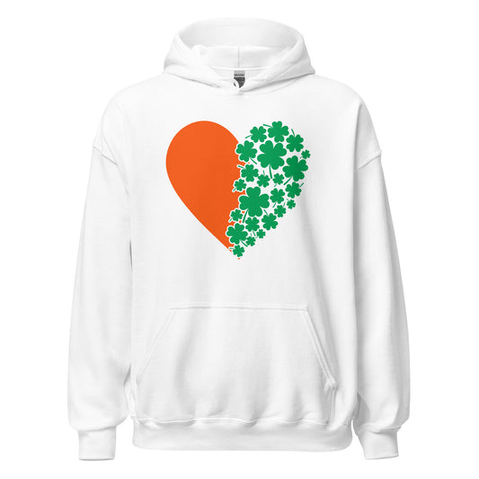 St. Patrick's Day Heart Clovers Unisex Hoodie